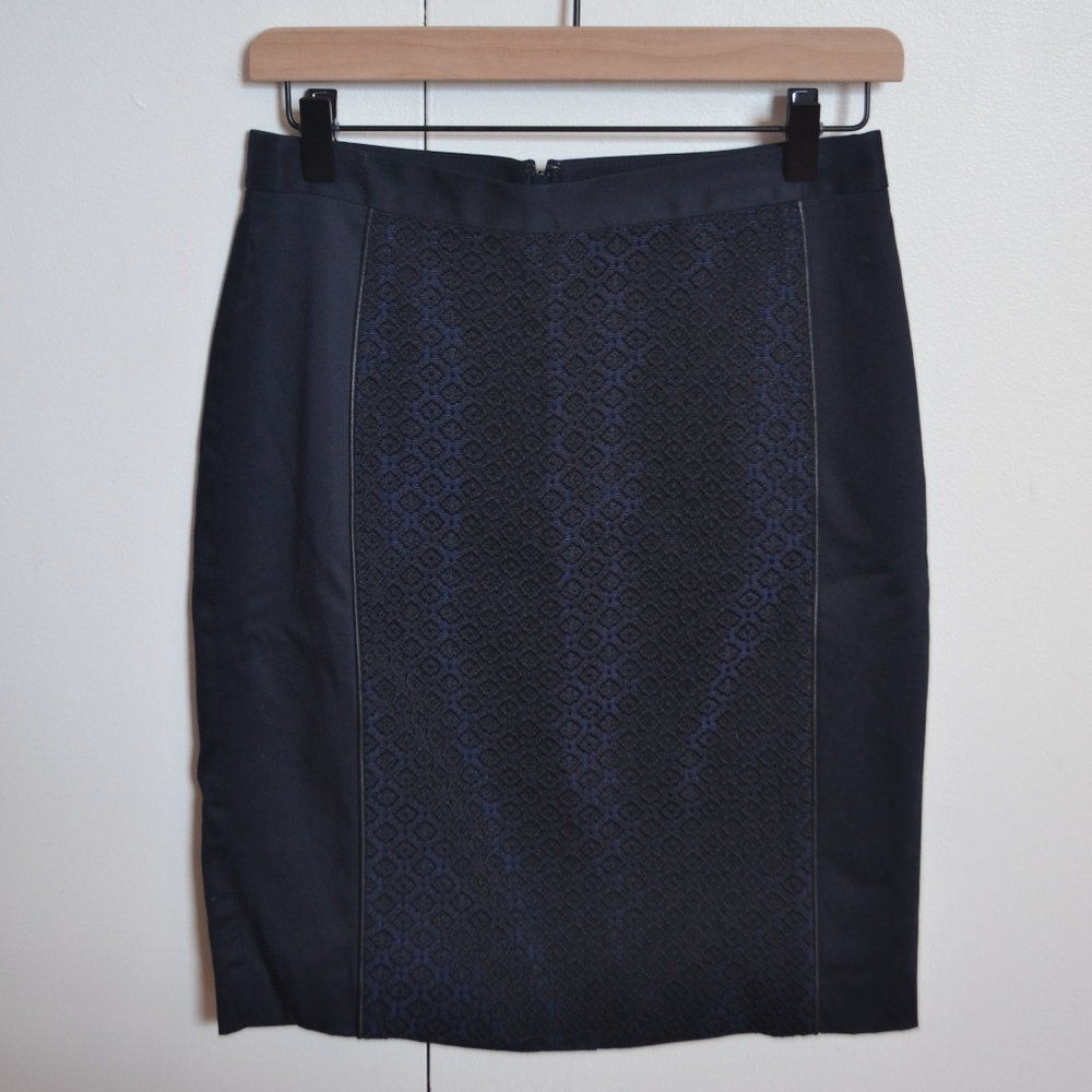 Club Monaco Embroidered Panel Pencil Skirt